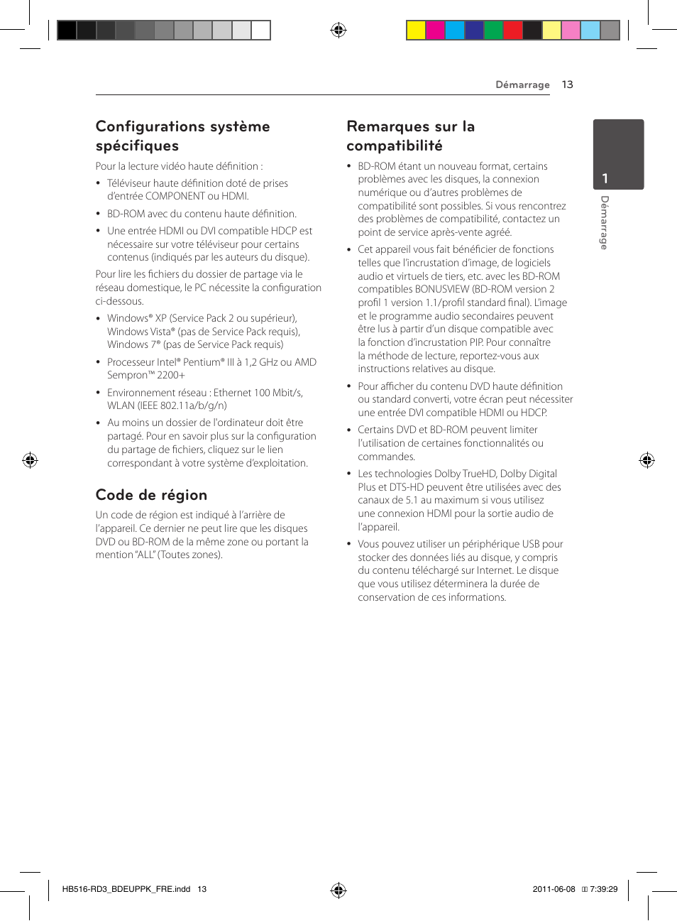 Configurations système spécifiques, Code de région, Remarques sur la compatibilité | Pioneer BCS-HF818 User Manual | Page 81 / 424