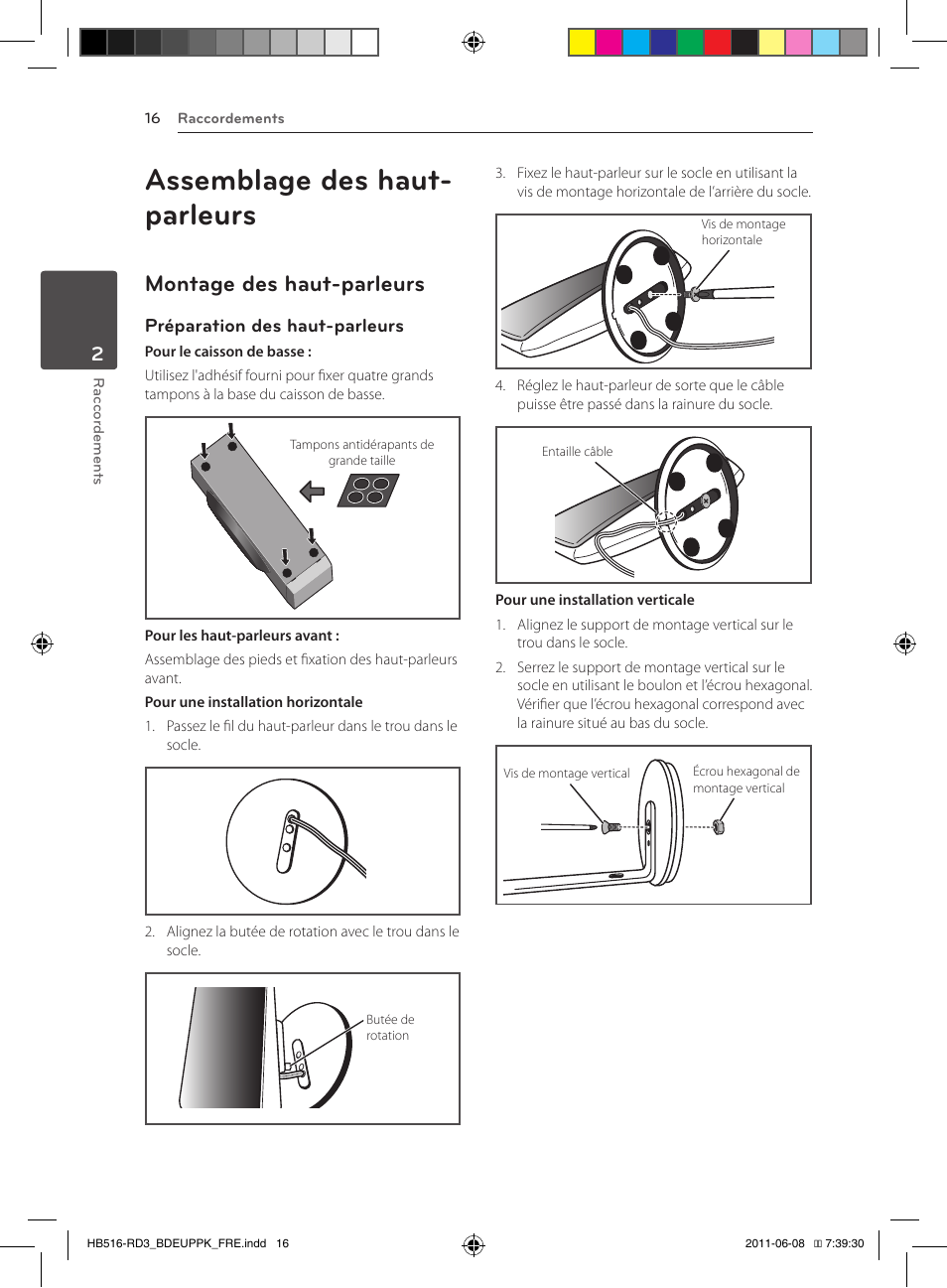 Assemblage des haut-parleurs, 16 – montage des haut-parleurs, Assemblage des haut- parleurs | Montage des haut-parleurs | Pioneer BCS-HF818 User Manual | Page 84 / 424