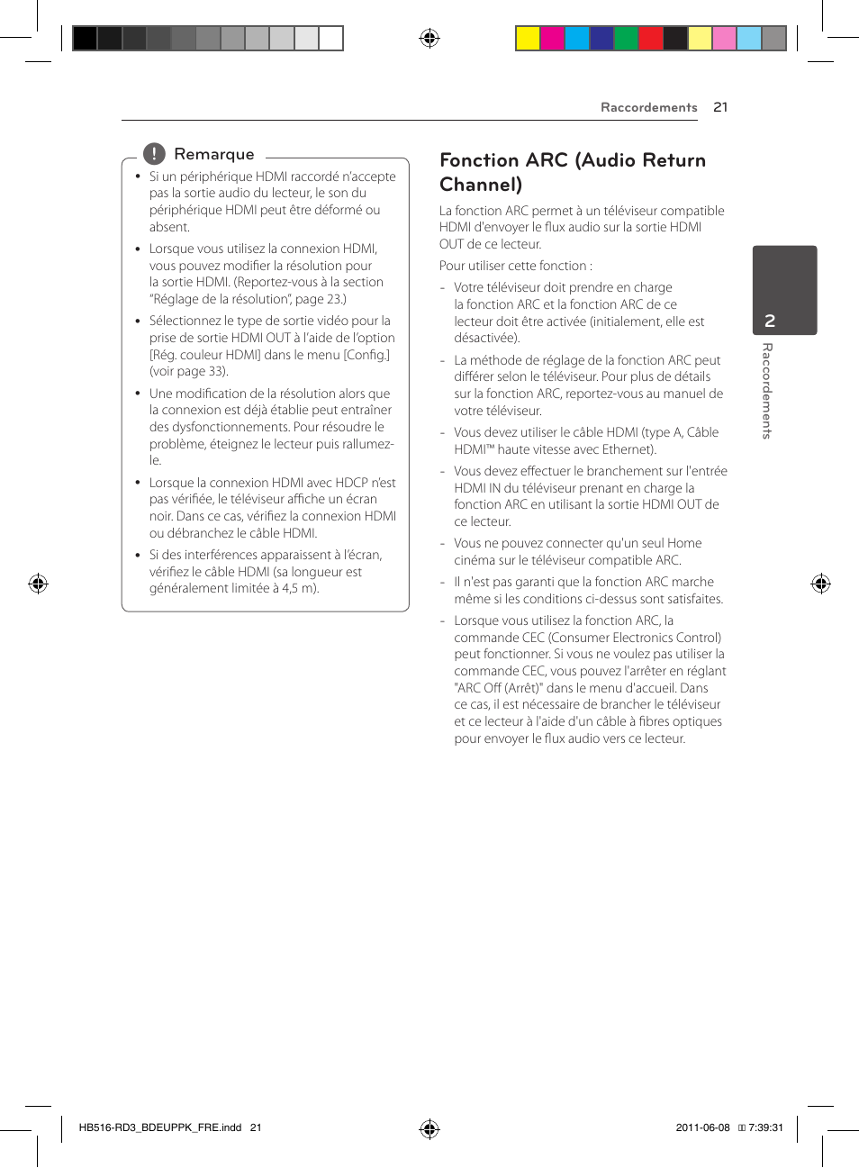 21 – fonction arc (audio return channel), Fonction arc (audio return channel) | Pioneer BCS-HF818 User Manual | Page 89 / 424