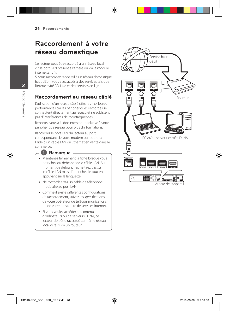 Raccordement à votre réseau domestique, Raccordement au réseau câblé | Pioneer BCS-HF818 User Manual | Page 94 / 424