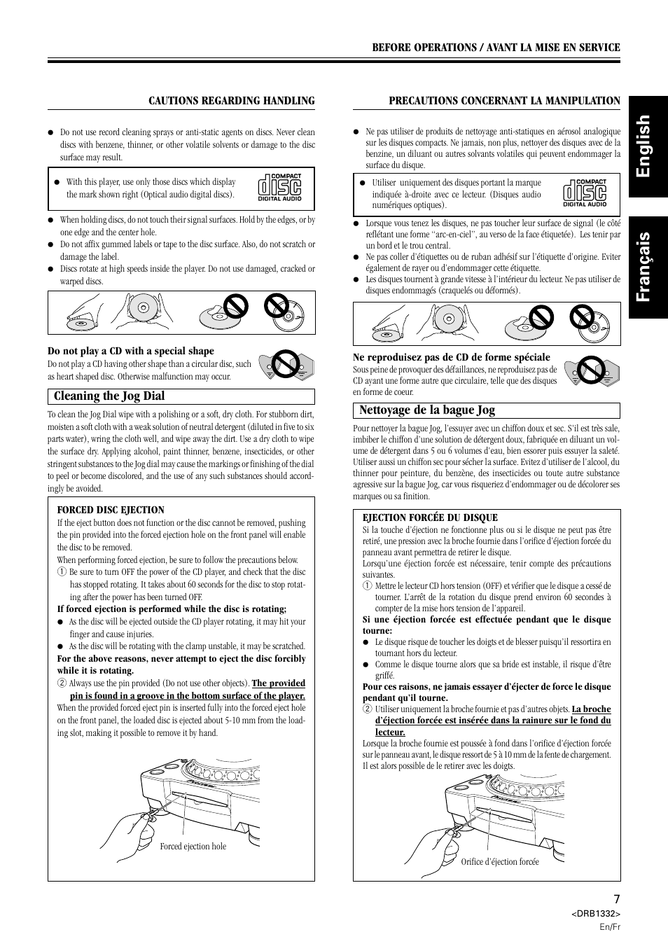 English fran ç ais | Pioneer CDJ-800 User Manual | Page 7 / 96