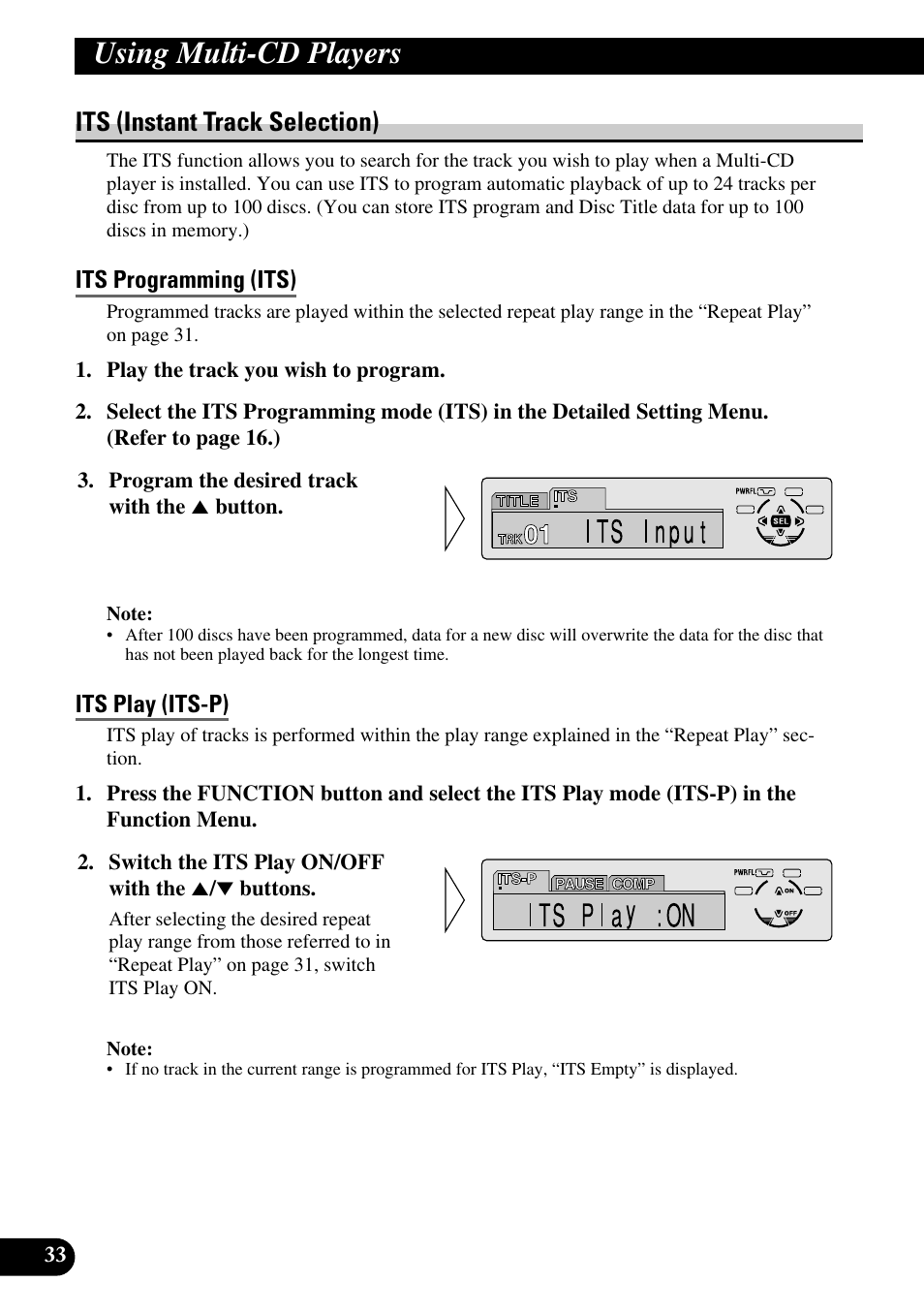 Its (instant track selection), Its programming (its), Its play (its-p) | A title (english), Using multi-cd players | Pioneer KEH-P8010R User Manual | Page 34 / 132