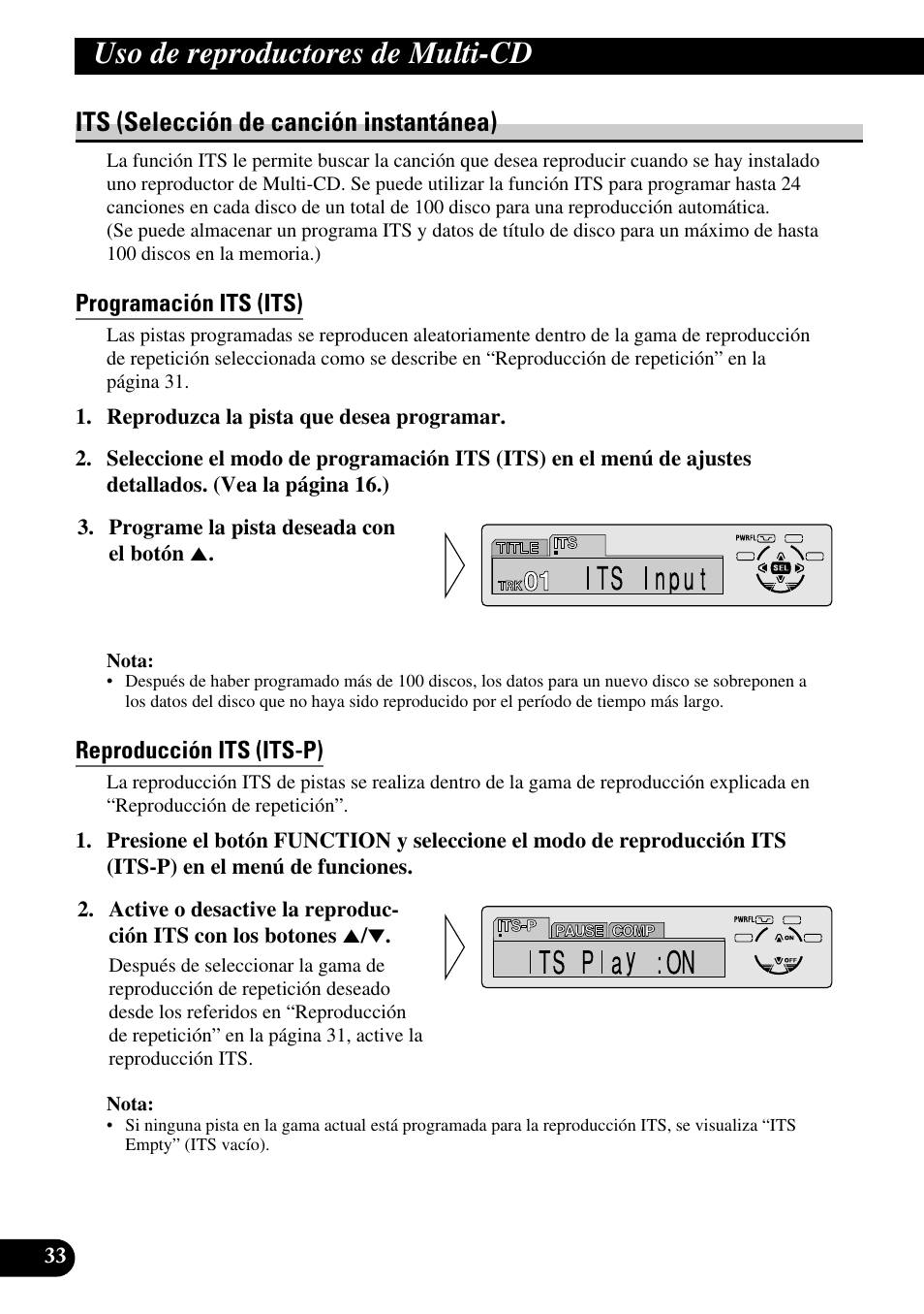 Its (selección de canción instantánea), Programación its (its), Reproducción its (its-p) | Uso de reproductores de multi-cd | Pioneer KEH-P8010R User Manual | Page 98 / 132