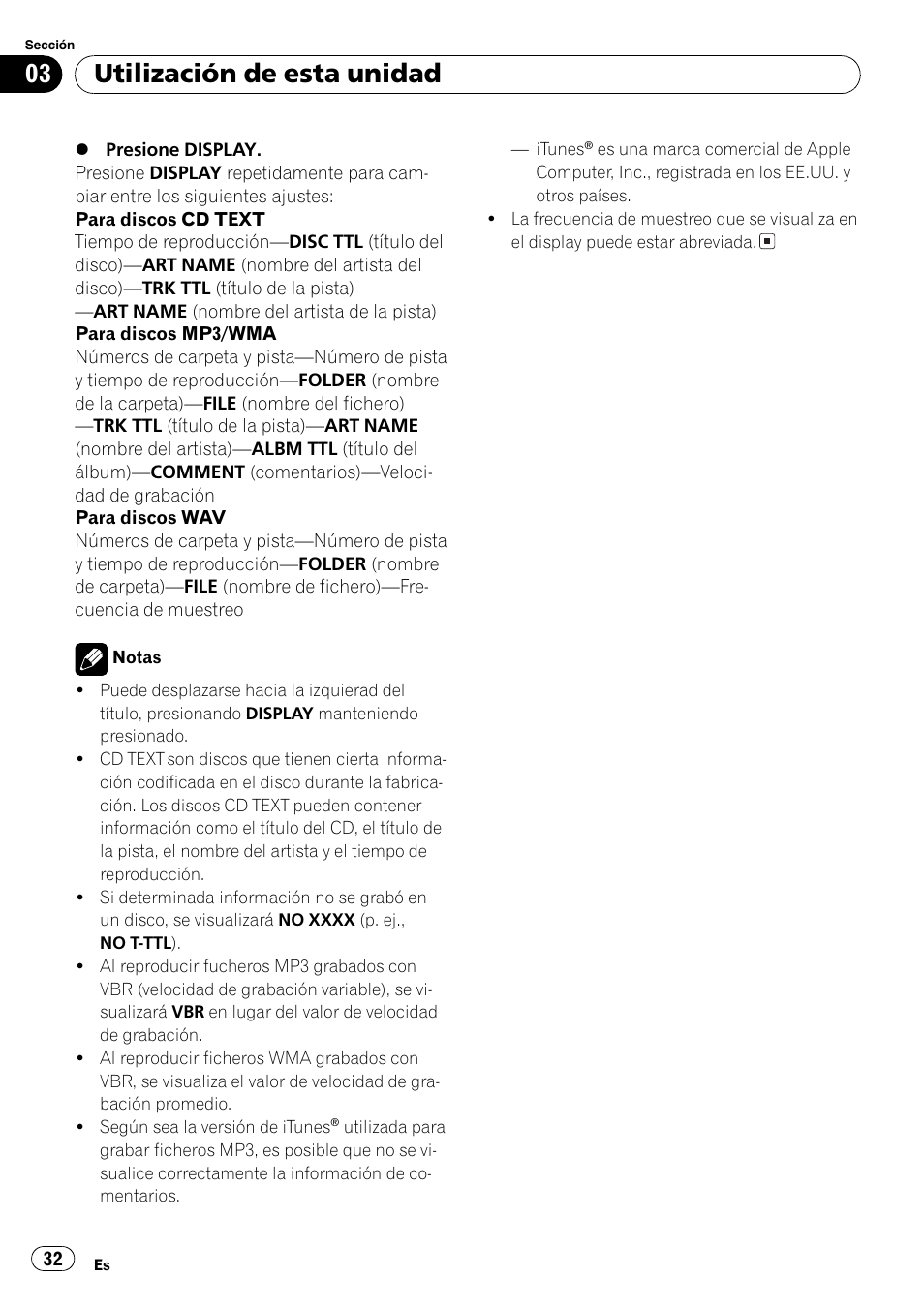 Utilización de esta unidad | Pioneer DEH-2800MP User Manual | Page 32 / 61