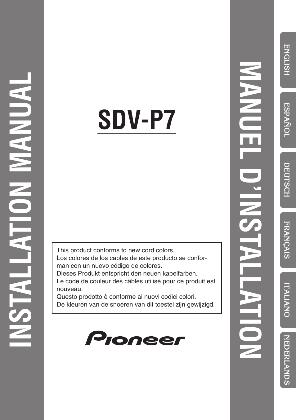 Pioneer SDV-P7 User Manual | 76 pages