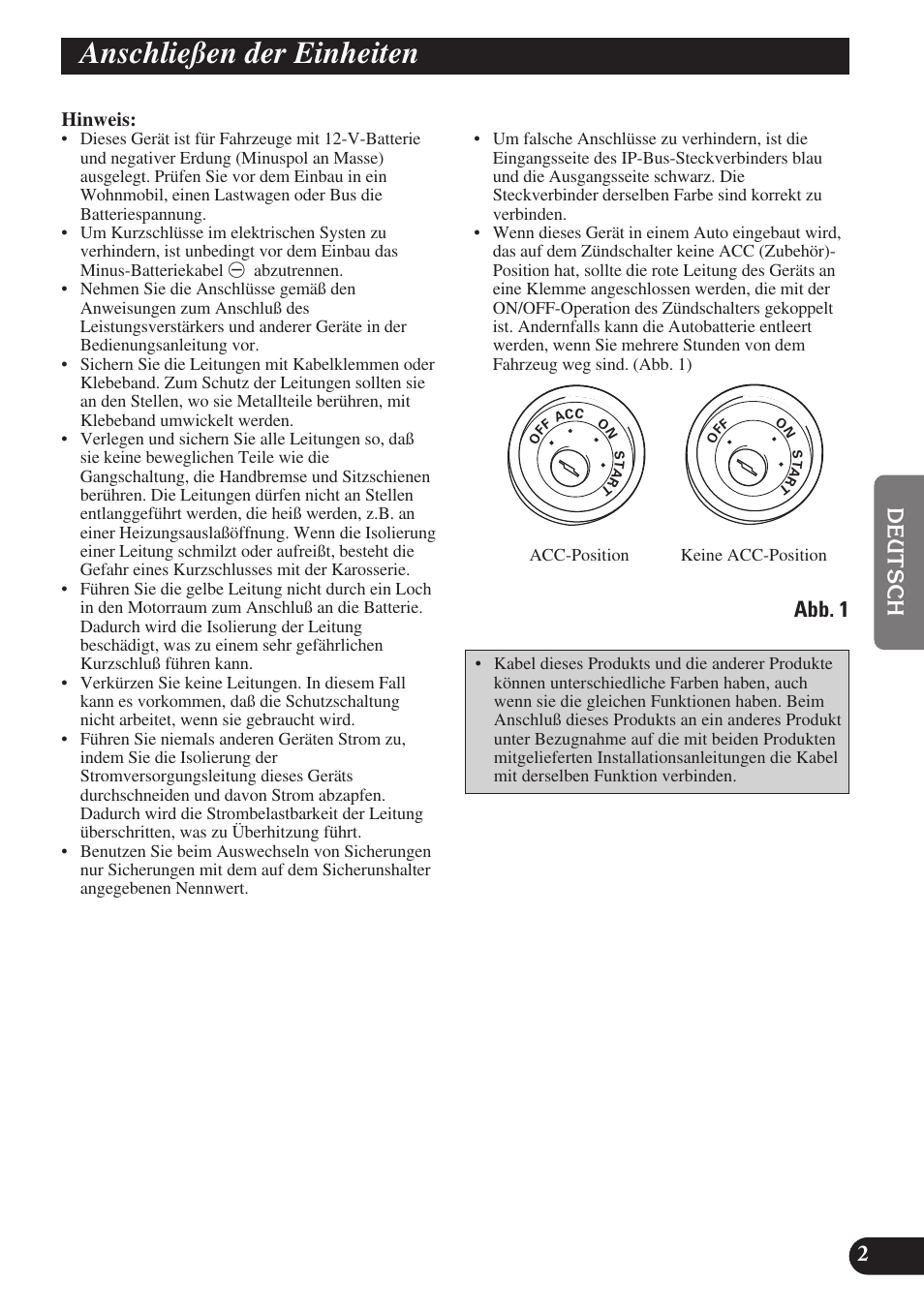 Anschließen der einheiten, Abb. 1 | Pioneer SDV-P7 User Manual | Page 27 / 76