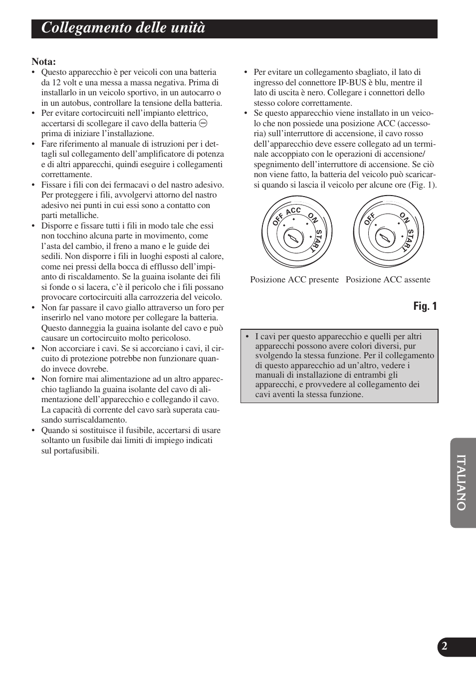 Collegamento delle unità, Fig. 1 | Pioneer SDV-P7 User Manual | Page 51 / 76