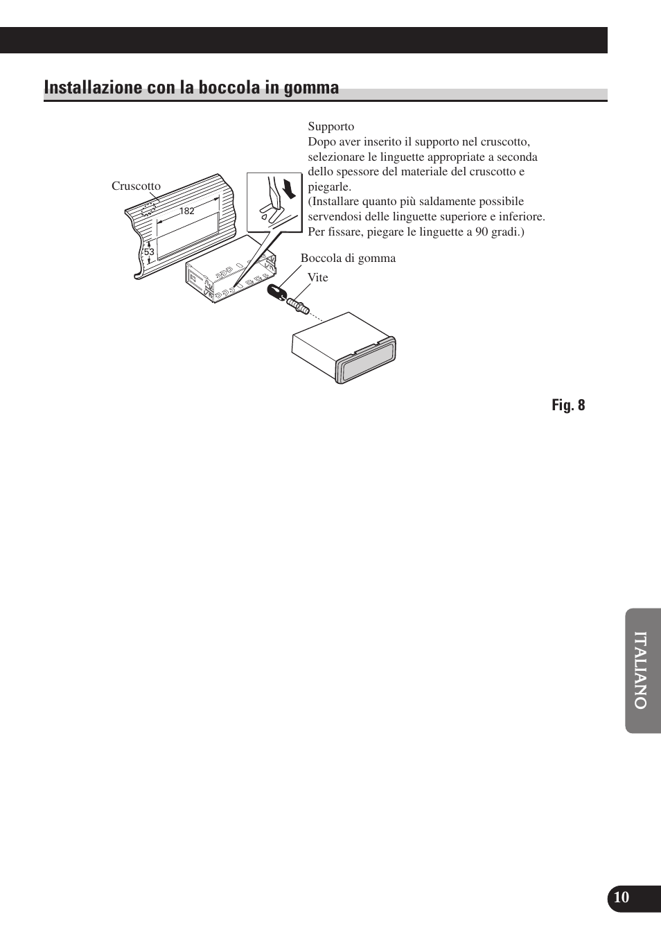 Installazione con la boccola in gomma | Pioneer SDV-P7 User Manual | Page 59 / 76