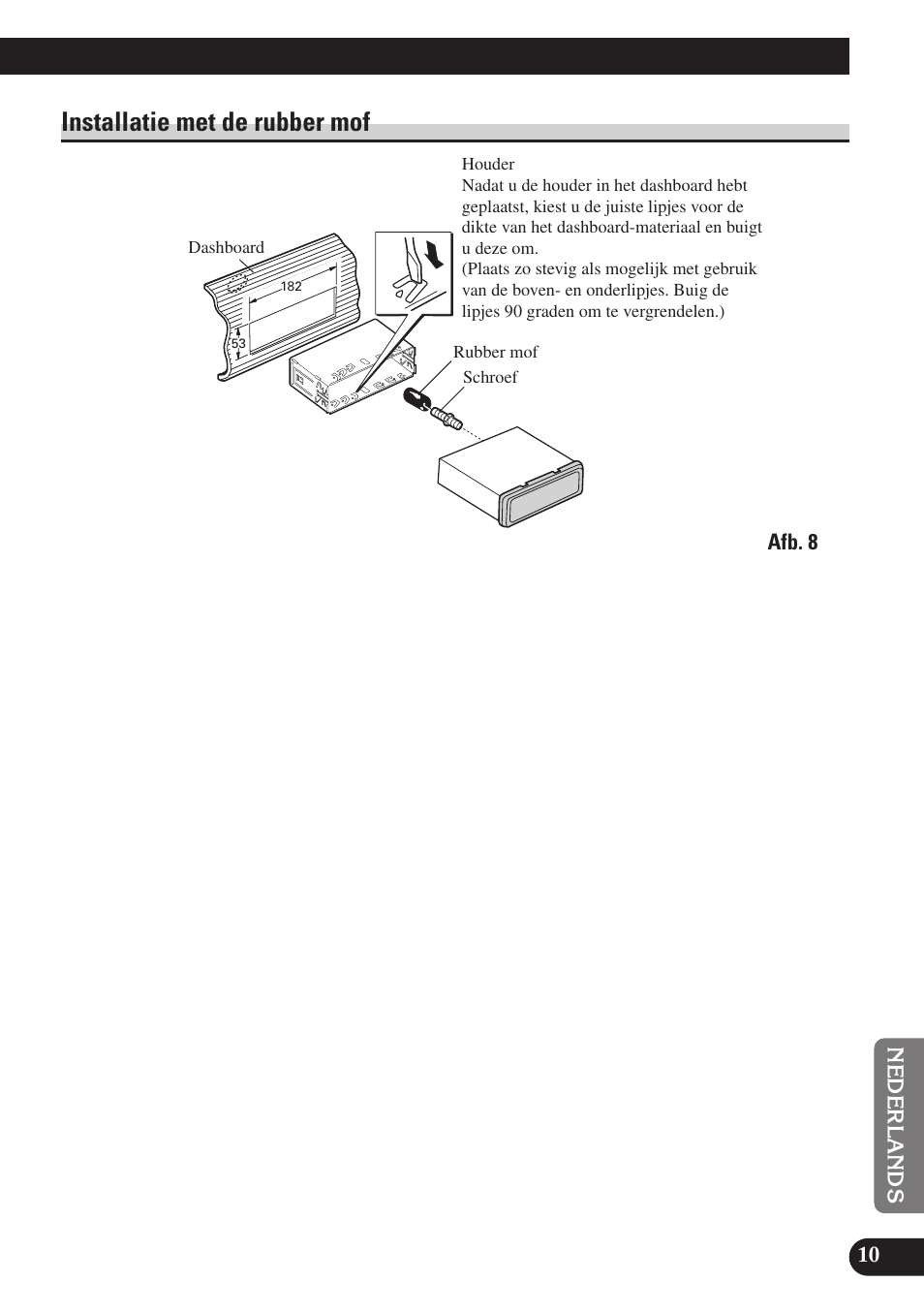 Installatie met de rubber mof | Pioneer SDV-P7 User Manual | Page 71 / 76