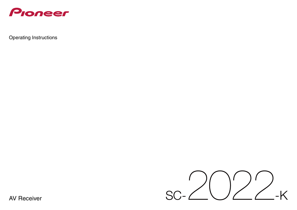 Pioneer SC-2022-K User Manual | 113 pages
