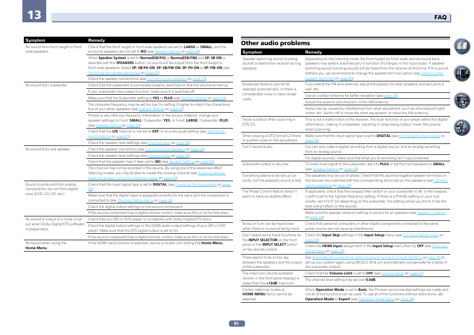 Other audio problems | Pioneer SC-2022-K User Manual | Page 91 / 113