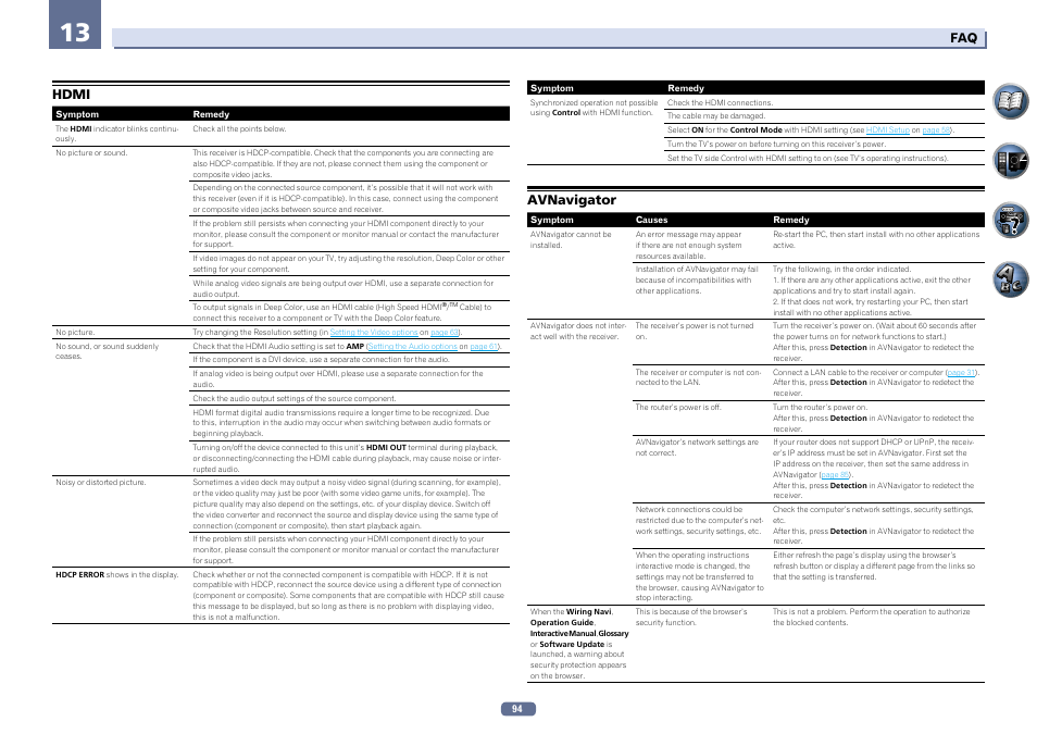 Hdmi avnavigator | Pioneer SC-2022-K User Manual | Page 94 / 113