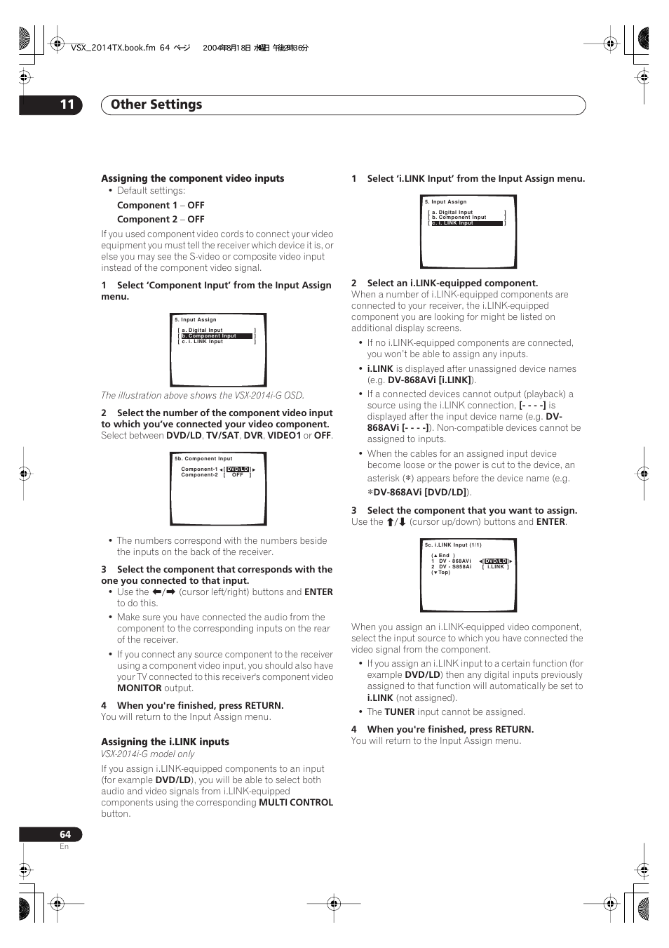 Other settings 11 | Pioneer VSX-1014-S User Manual | Page 64 / 80