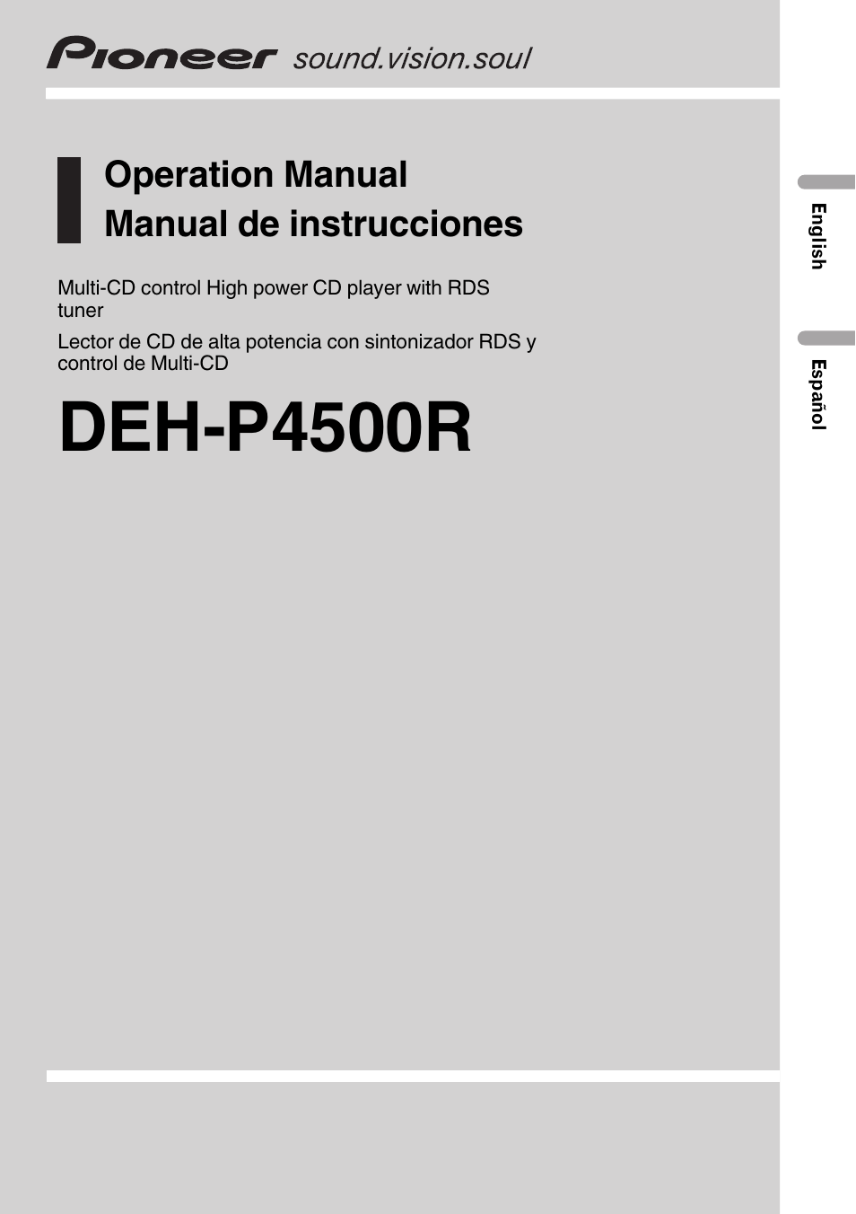 Pioneer DEH-P4500R User Manual | 88 pages
