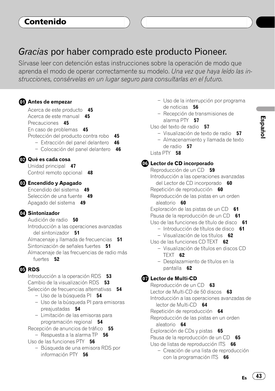 Pioneer DEH-P4500R User Manual | Page 43 / 88