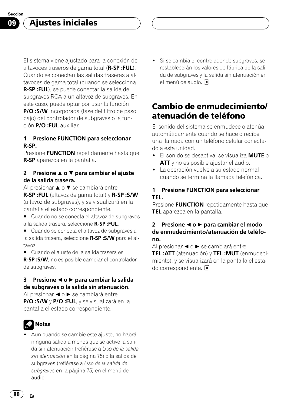 Cambio de enmudecimiento/atenuación de, Teléfono 80, Cambio de enmudecimiento/ atenuación de teléfono | Ajustes iniciales | Pioneer DEH-P4500R User Manual | Page 80 / 88