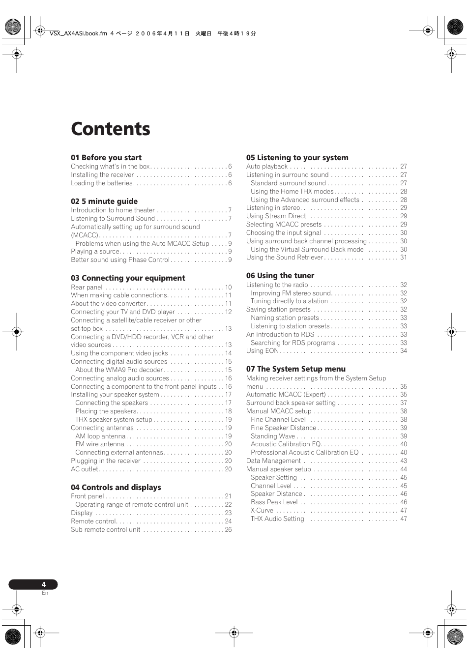 Pioneer VSX-AX2AS-s User Manual | Page 4 / 92