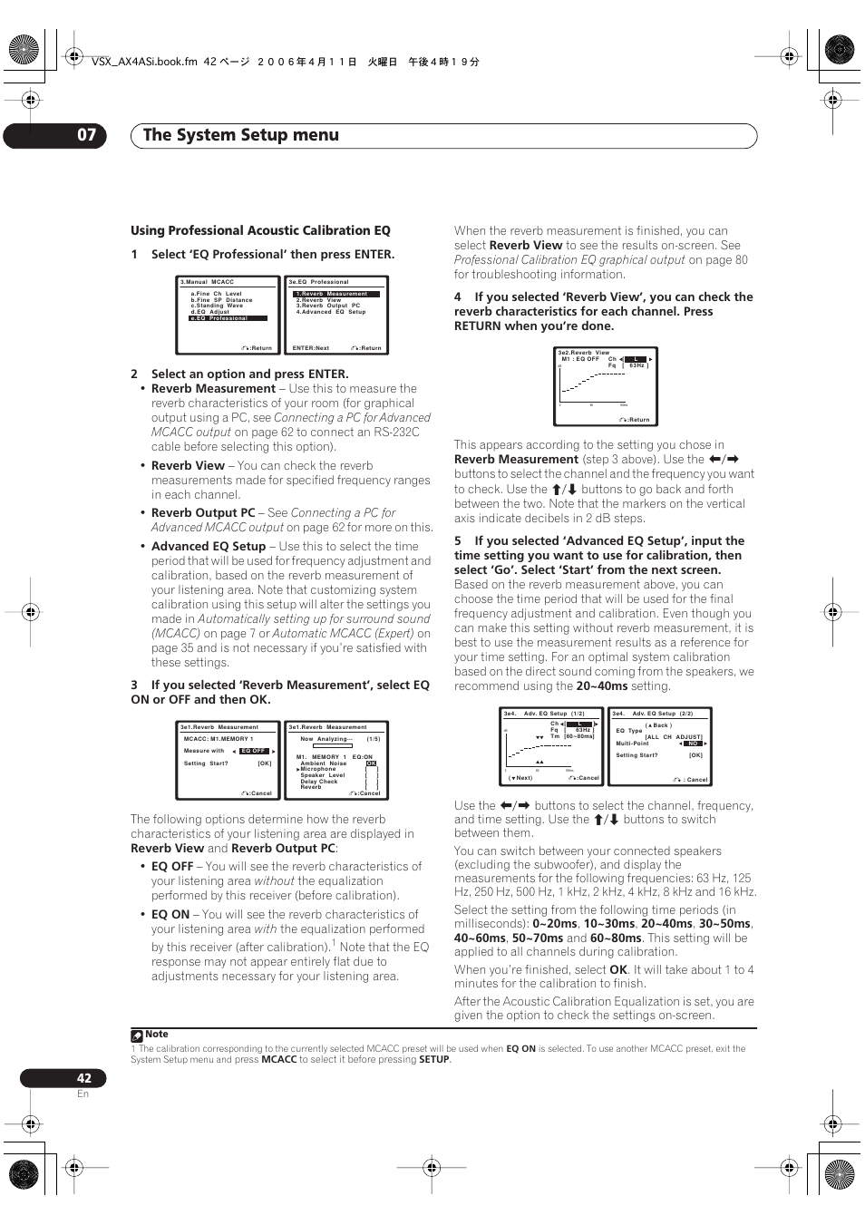 The system setup menu 07 | Pioneer VSX-AX2AS-s User Manual | Page 42 / 92