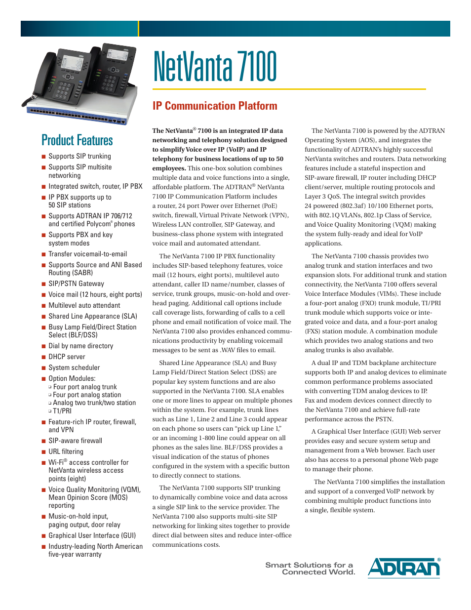 ADTRAN NetVanta 7100 User Manual | 2 pages