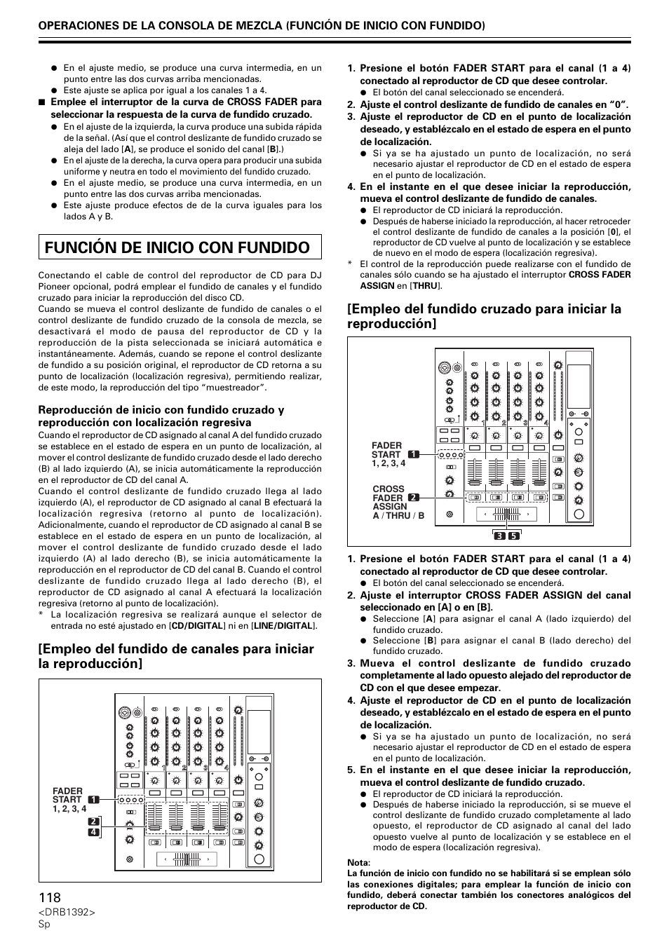 Función de inicio con fundido | Pioneer DJM-800 User Manual | Page 118 / 128