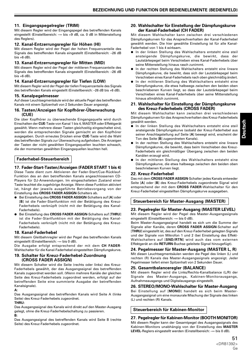 Deutsch | Pioneer DJM-800 User Manual | Page 51 / 128