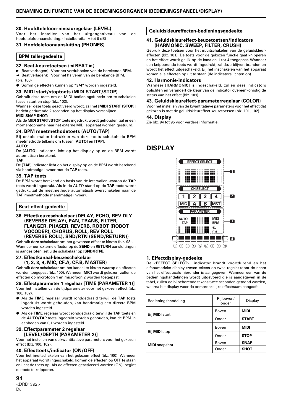 Display | Pioneer DJM-800 User Manual | Page 94 / 128