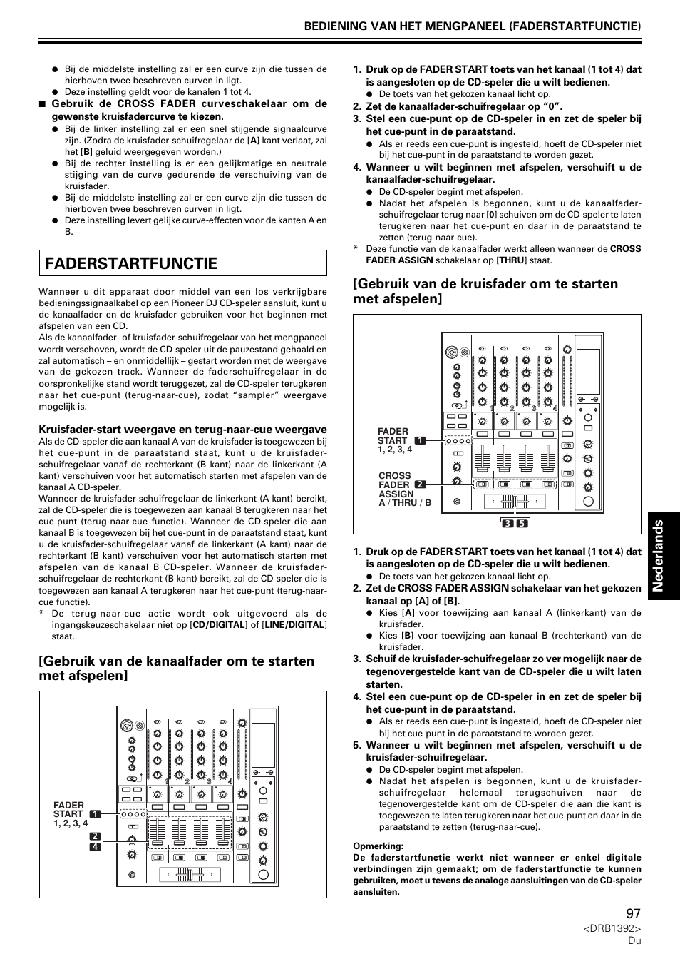 Faderstartfunctie, Nederlands | Pioneer DJM-800 User Manual | Page 97 / 128