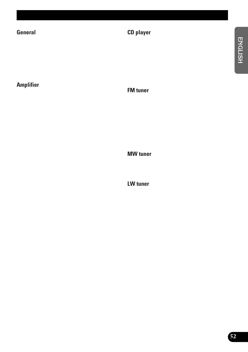 Specifications | Pioneer DEH-P4300R User Manual | Page 53 / 108