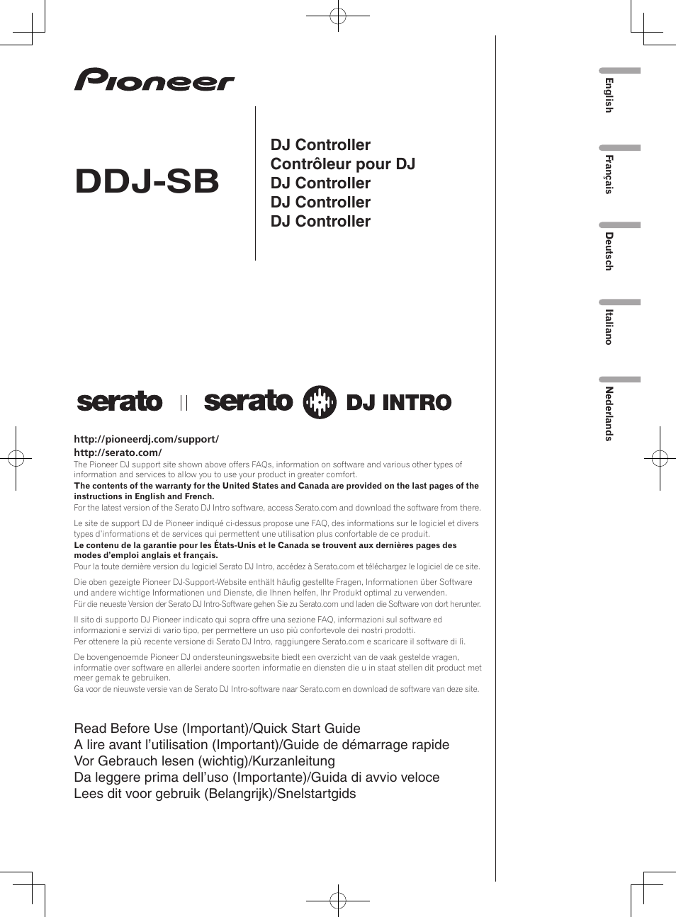 Pioneer DDJ-SB User Manual | 68 pages