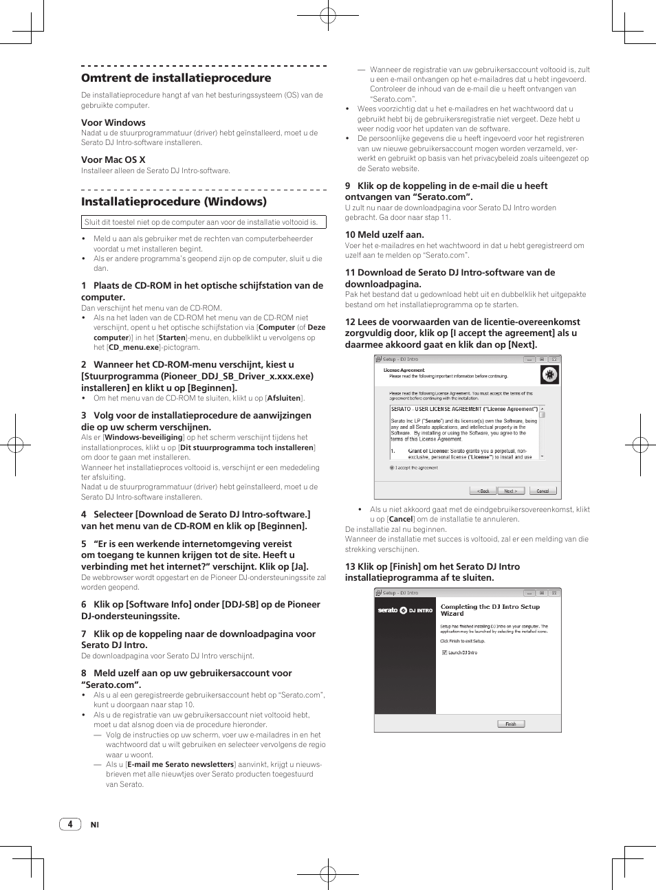 Omtrent de installatieprocedure, Installatieprocedure (windows) | Pioneer DDJ-SB User Manual | Page 56 / 68