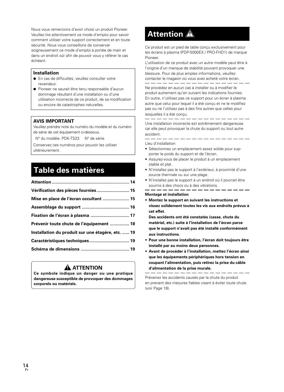 Pioneer PDK-TS23 User Manual | Page 14 / 50