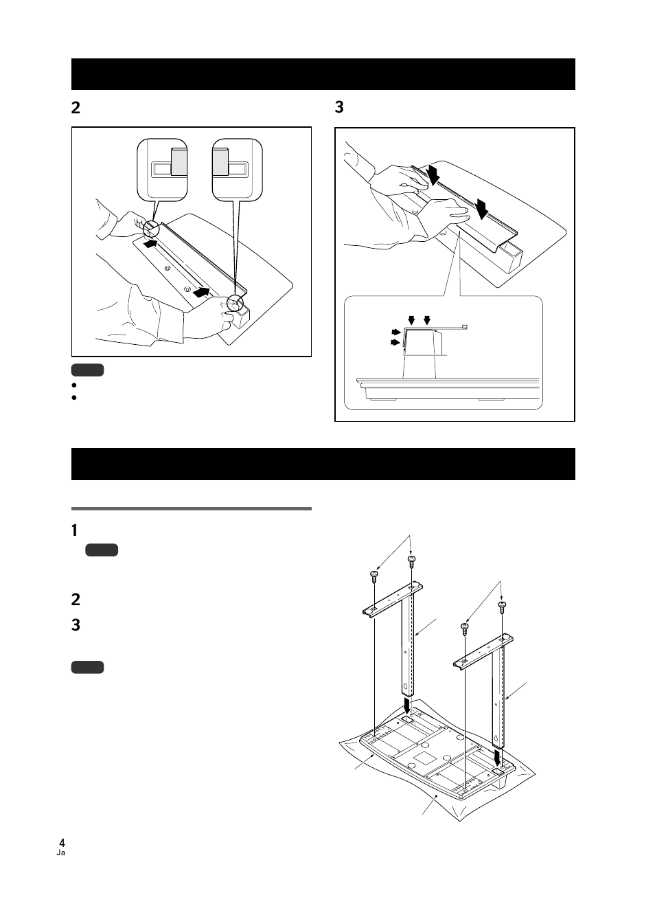 スタンドの組み立て, 組み立て手順 | Pioneer PDK-TS23 User Manual | Page 4 / 50
