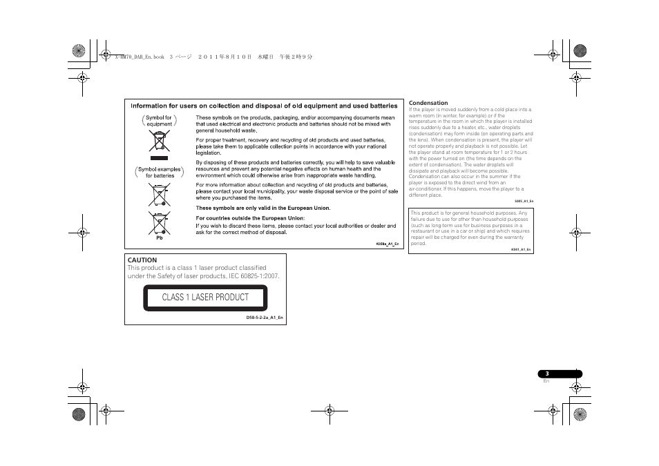 Class 1 laser product | Pioneer X-HM70DAB-K User Manual | Page 3 / 40