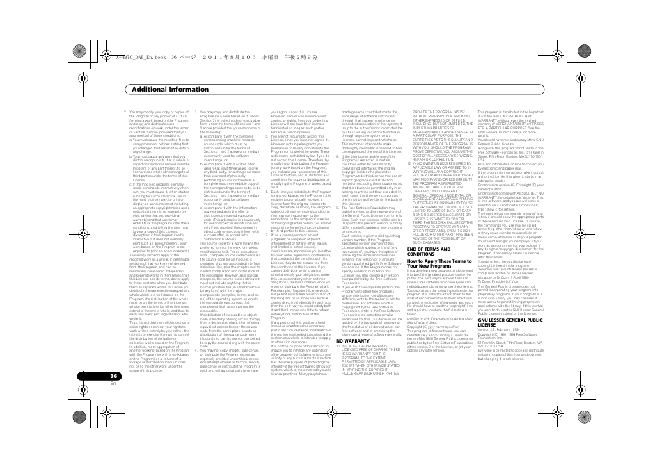 Additional information | Pioneer X-HM70DAB-K User Manual | Page 36 / 40