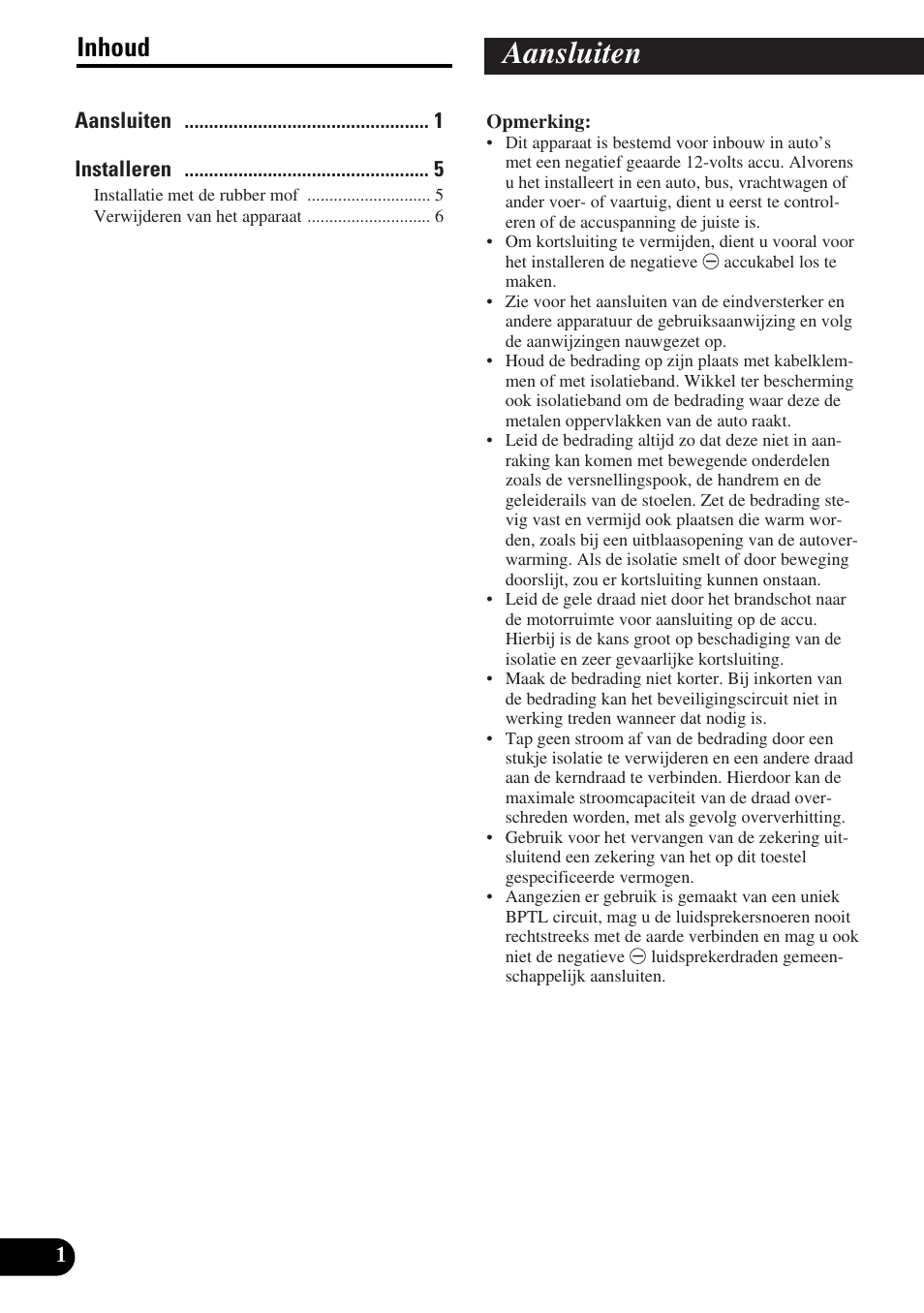 Aansluiten, Inhoud | Pioneer KEH-P8010R User Manual | Page 32 / 40