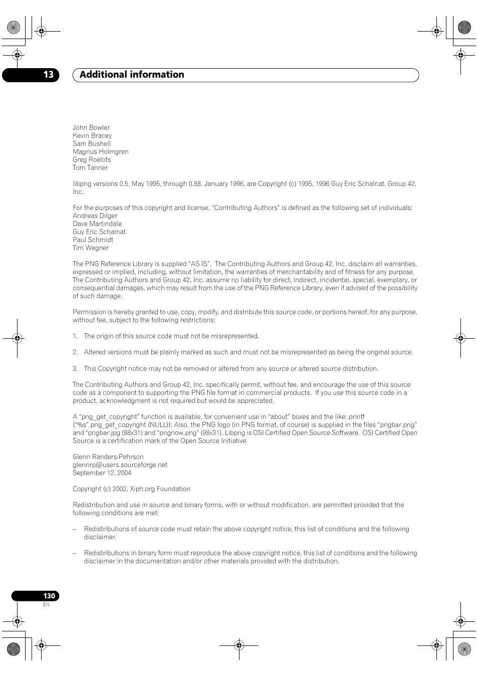 Additional information 13 | Pioneer SC-LX90 User Manual | Page 130 / 150