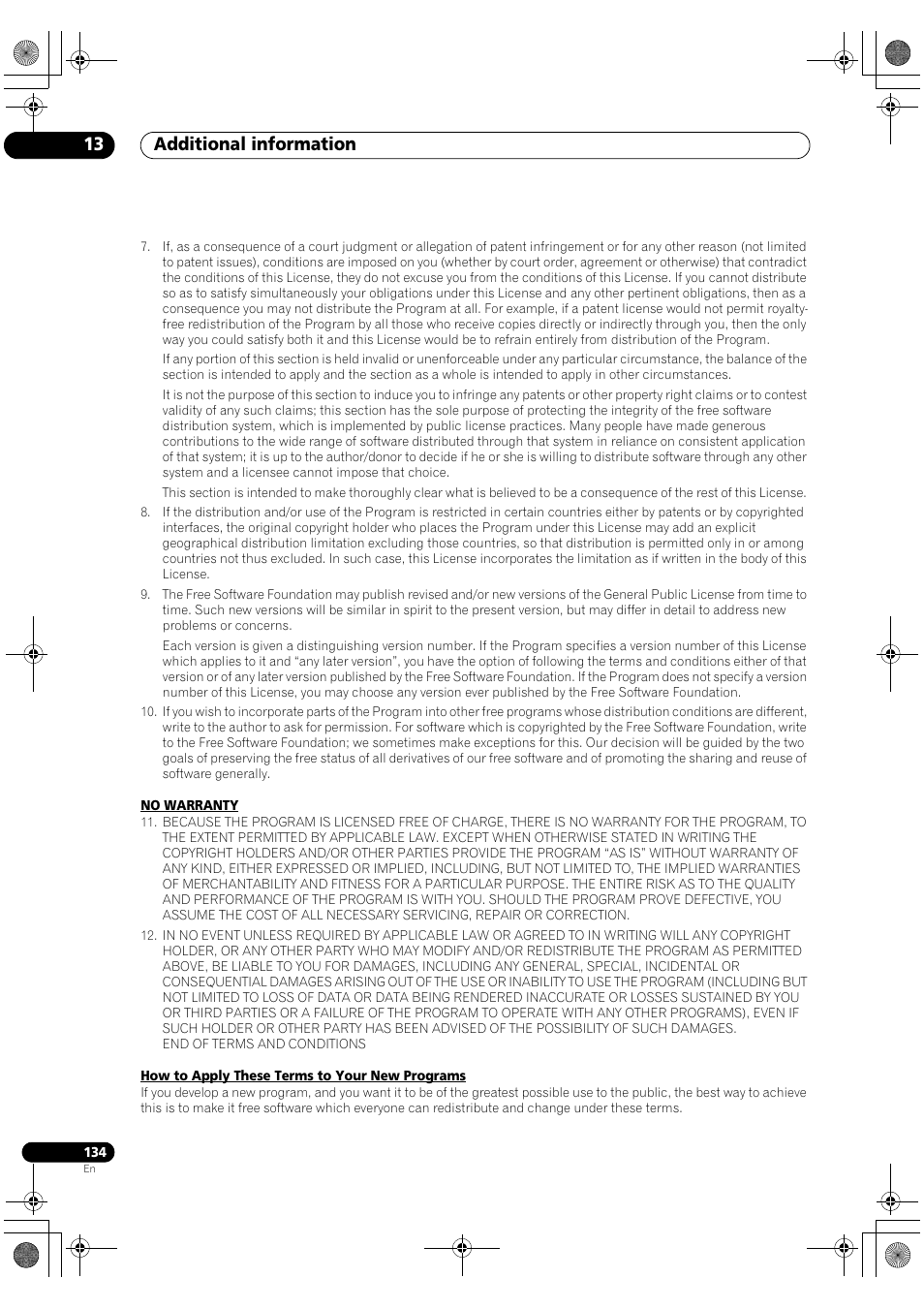 Additional information 13 | Pioneer SC-LX90 User Manual | Page 134 / 150