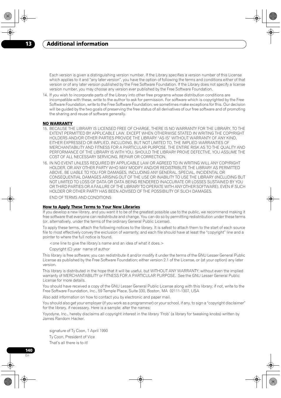 Additional information 13 | Pioneer SC-LX90 User Manual | Page 140 / 150