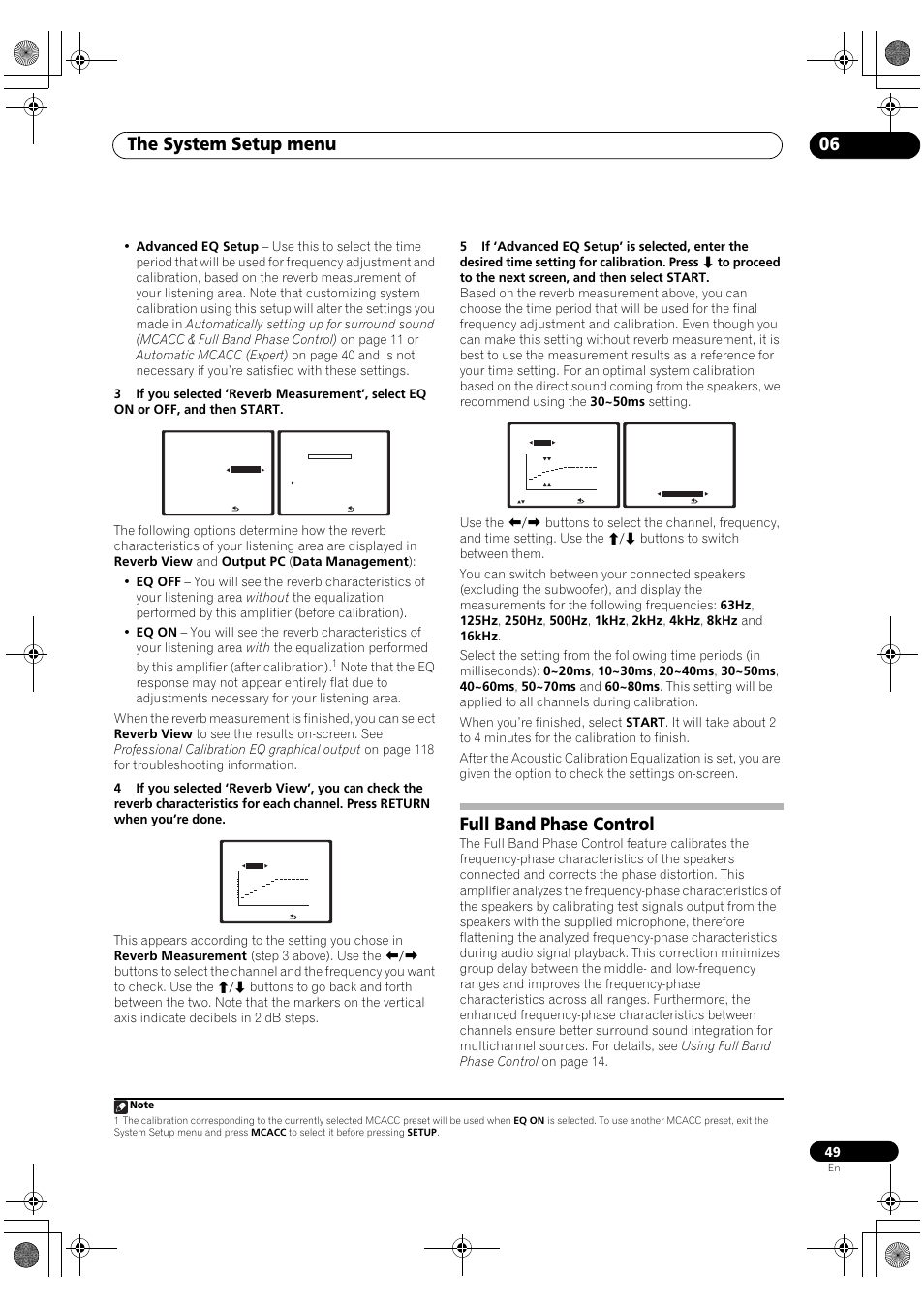 Full band phase control, The system setup menu 06 | Pioneer SC-LX90 User Manual | Page 49 / 150