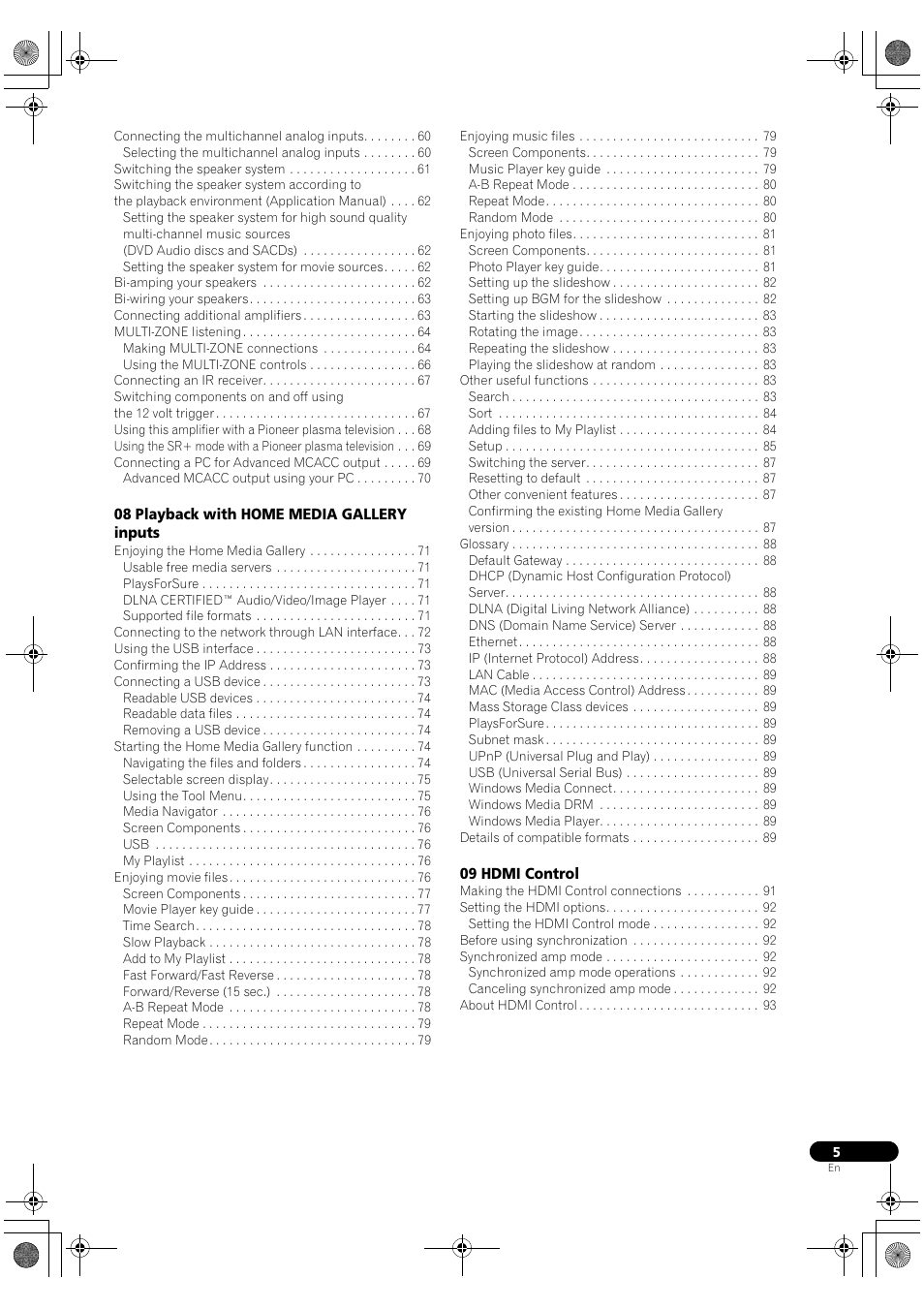Pioneer SC-LX90 User Manual | Page 5 / 150