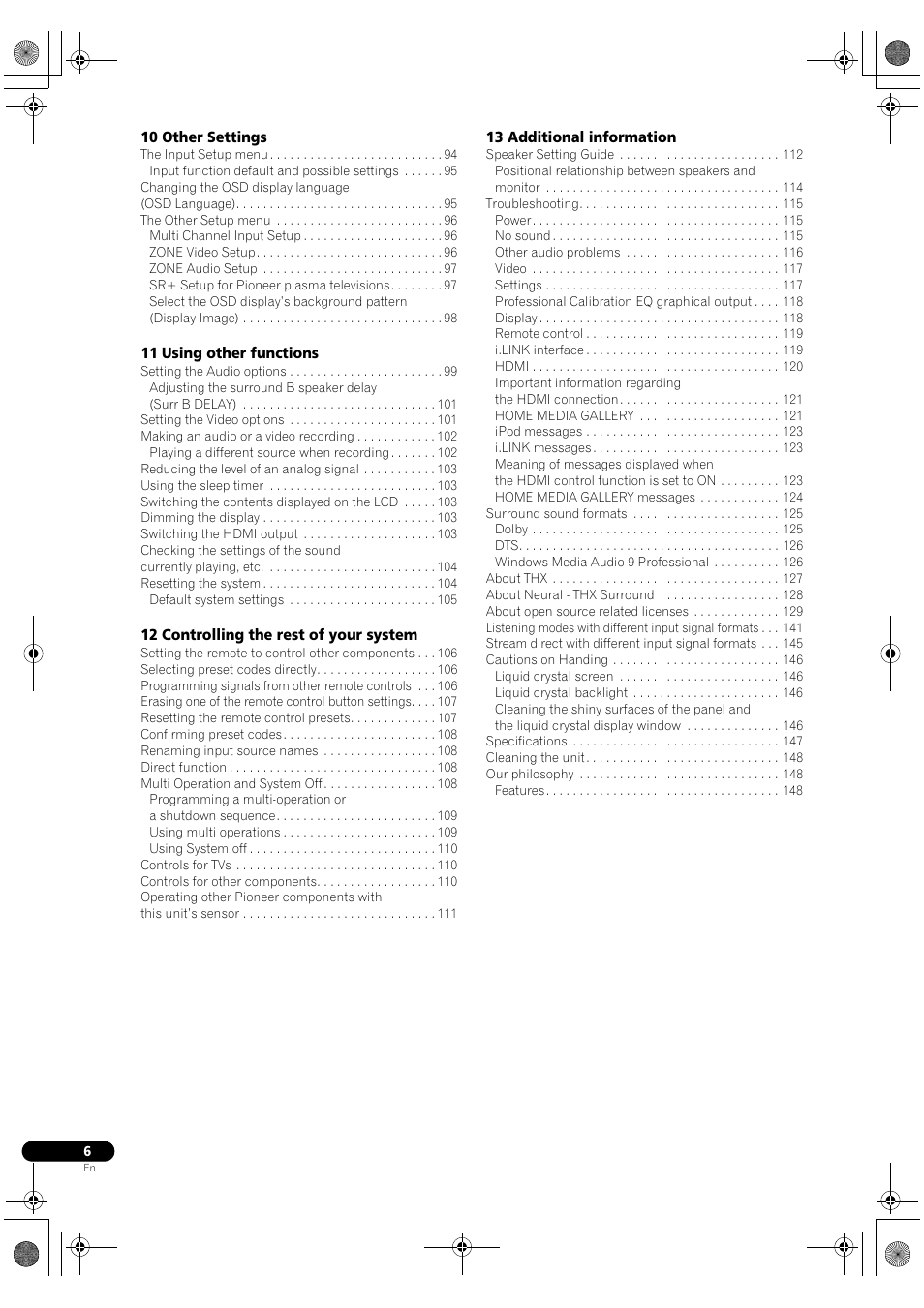 Pioneer SC-LX90 User Manual | Page 6 / 150