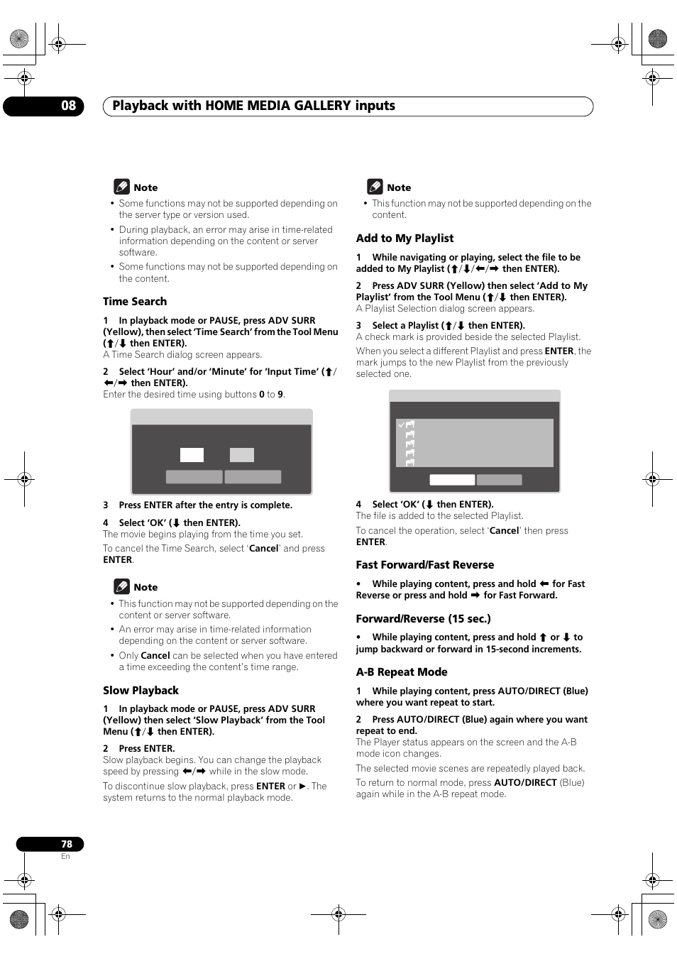 Playback with home media gallery inputs 08 | Pioneer SC-LX90 User Manual | Page 78 / 150