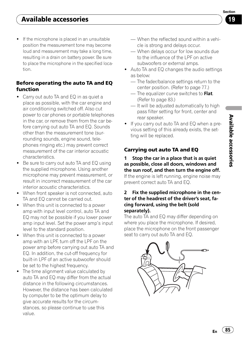 Available accessories | Pioneer AVH-P3100DVD User Manual | Page 85 / 109