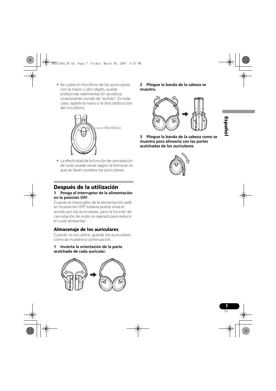 Después de la utilización | Pioneer SE-MJ7NC User Manual | Page 39 / 132