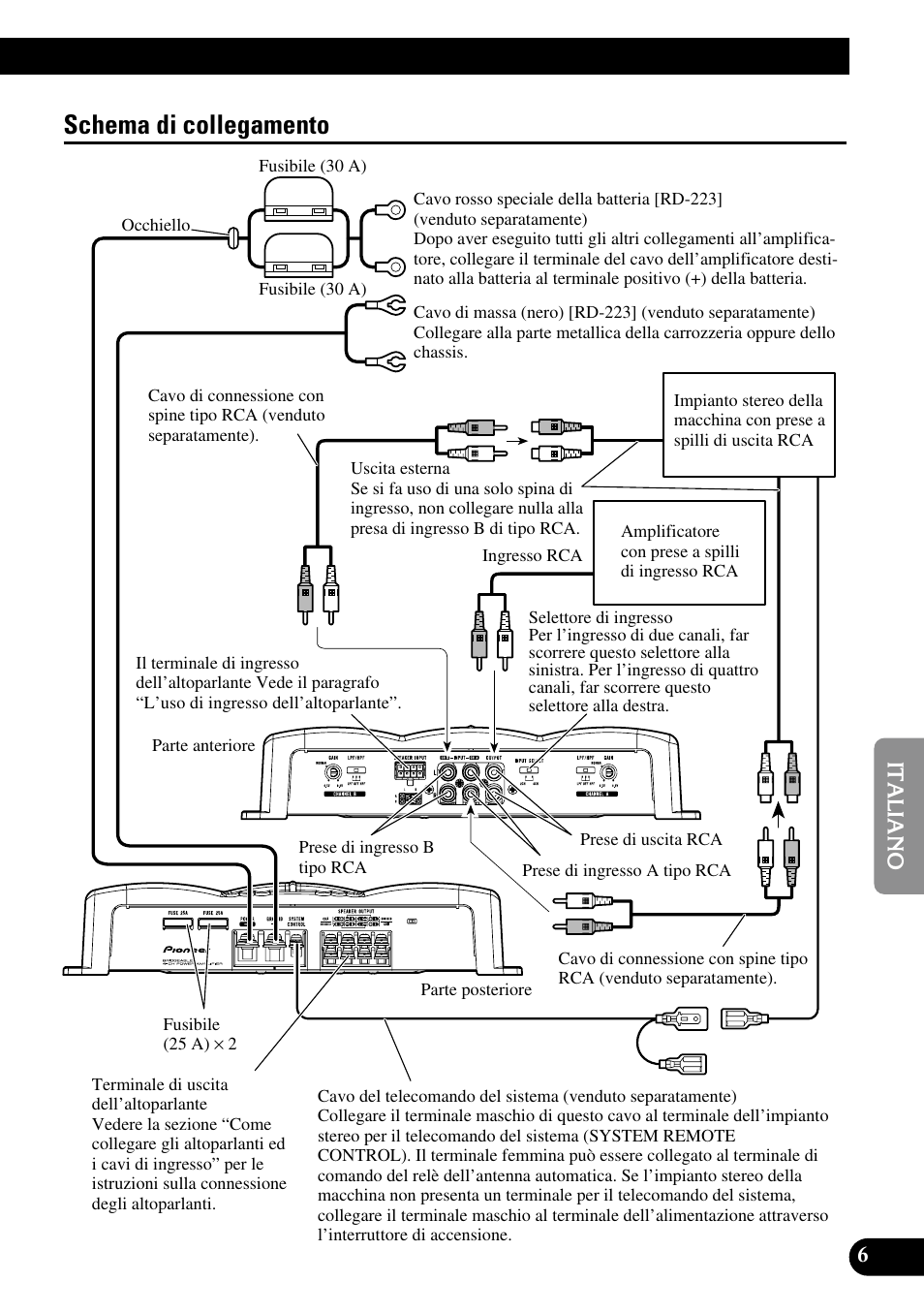 Schema di collegamento | Pioneer GM-6200F User Manual | Page 55 / 86