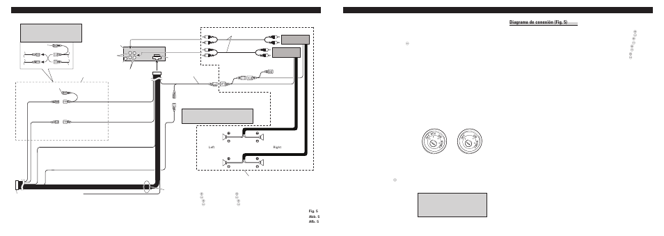 Conexión de las unidades, Español, Connecting the units | Diagrama de conexión (fig. 5) | Pioneer DEH-3400R User Manual | Page 4 / 6