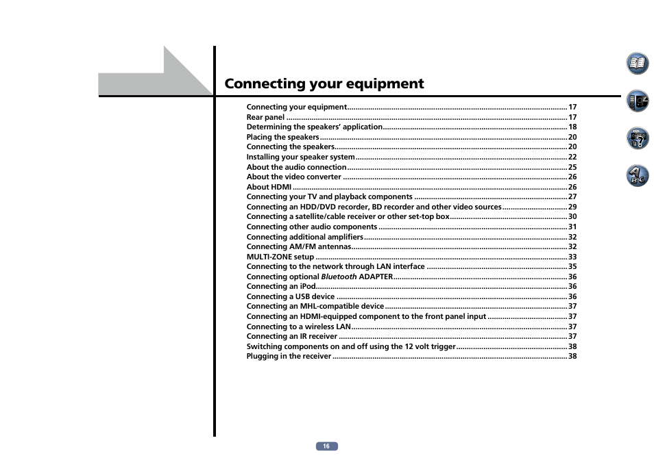 03 connecting your equipment, Connecting your equipment | Pioneer SC-LX56-S User Manual | Page 16 / 124