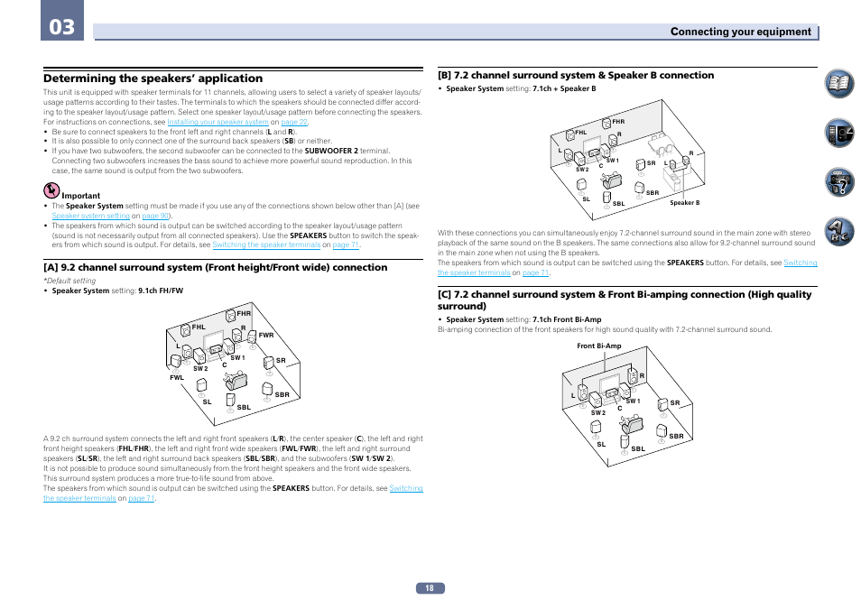 Determining the speakers’ application | Pioneer SC-LX56-S User Manual | Page 18 / 124