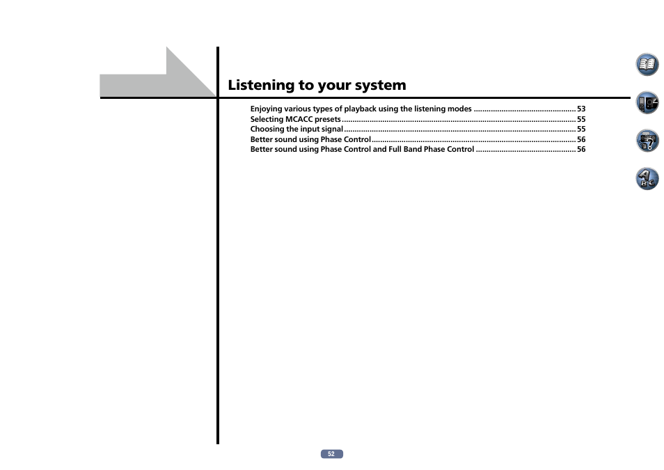 06 listening to your system, Listening to your system | Pioneer SC-LX56-S User Manual | Page 52 / 124