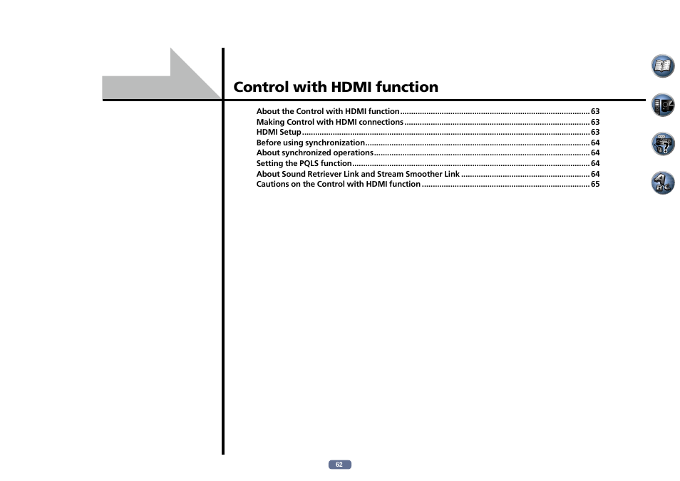 08 control with hdmi function, Control with hdmi function | Pioneer SC-LX56-S User Manual | Page 62 / 124